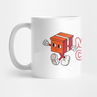 Retro vintage red christmas gift walking Mug